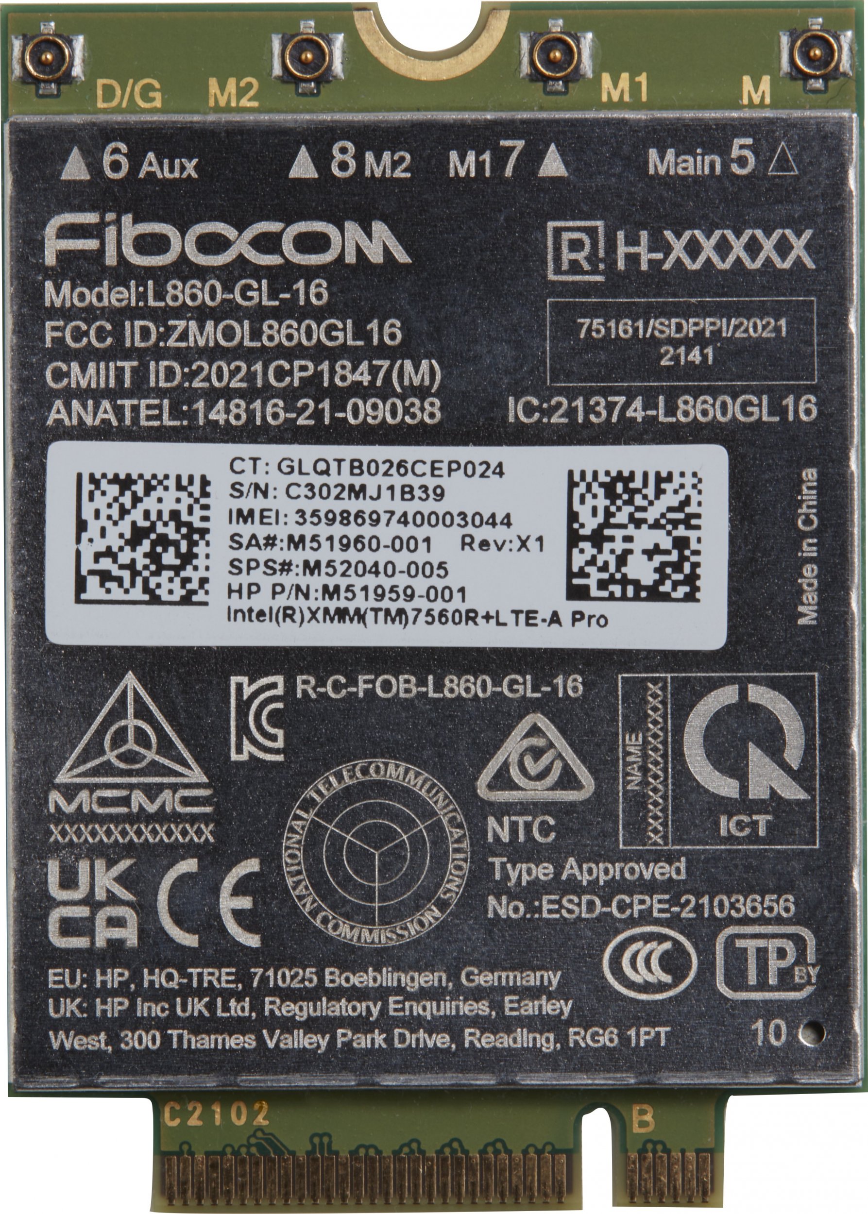 Karta sieciowa HP HP Stacja dokujaca WWAN HP XMM 7560 R+LTE-AP EMEA-INTL EN L