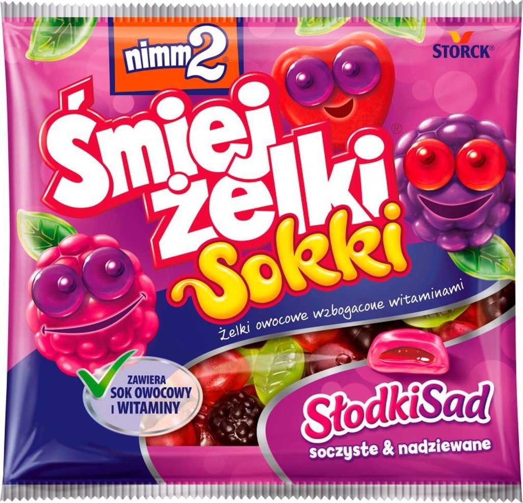 Nimm2 nimm2 Śmiejżelki Sokki Słodki Sad Żelki owocowe wzbogacone witaminami 90 g