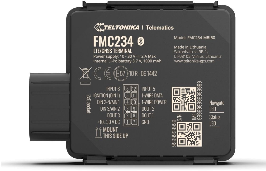 TELTONIKA TELEMATICS FMC234 Water-resistant 4G LTE Cat 1 tracker with high-capacity battery EMEA