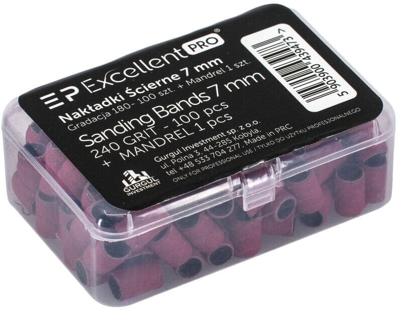 Excellent PRO Sanding Bands jednorazowe opaski ścierne o gradacji 240 z nośnikiem o średnicy 7mm 100szt