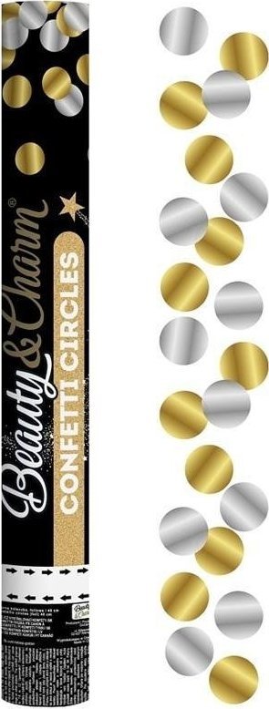 GoDan Konfetti pneumatyczne złote i białe kółeczka 40cm