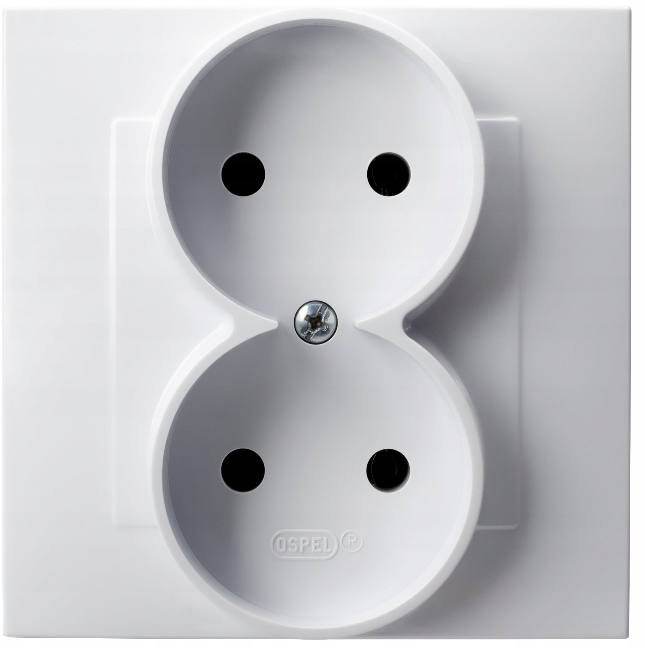 SZAFIR Gniazdo podwójne kompletne z ramką biały GP-2Z/00