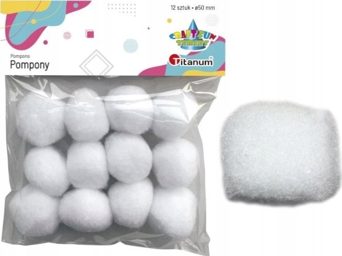 BREWIS Pompony poliestrowe 12szt białe