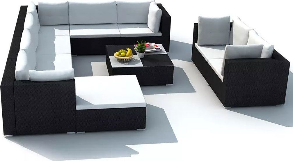 Elior zestaw mebli ogrodowych Daran, czarny (4181)