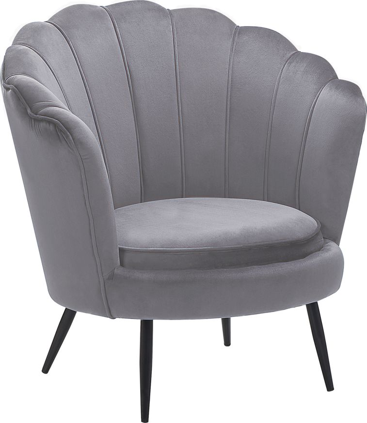 Beliani Fotel welurowy szary LOVIKKA