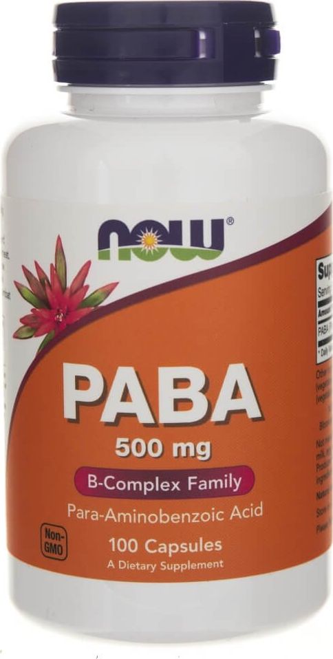 NOW Foods Now Foods PABA (Kwas p-aminobenzoesowy) 500 mg - 100 kapsułek