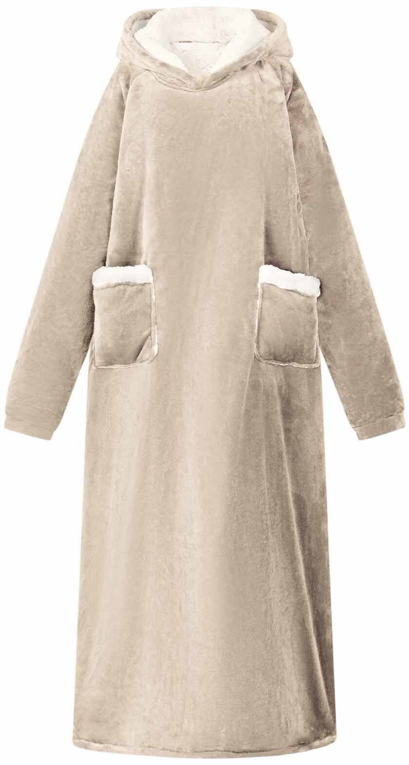 vidaXL Bluza-koc Beżowy xl Fleece i flanela