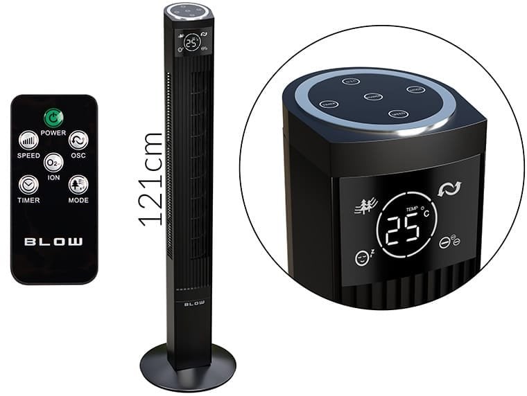 Wentylator kolumnowy XXL 125cm 90W CZARNY