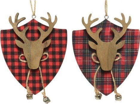 Kaemingk Zawieszka na choinkę z głową renifera czerwona 14 cm