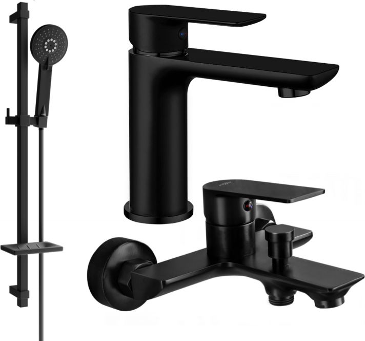 Mexen Mexen Alfa DQ40 zestaw wannowy, czarny - 745703DQ40-70