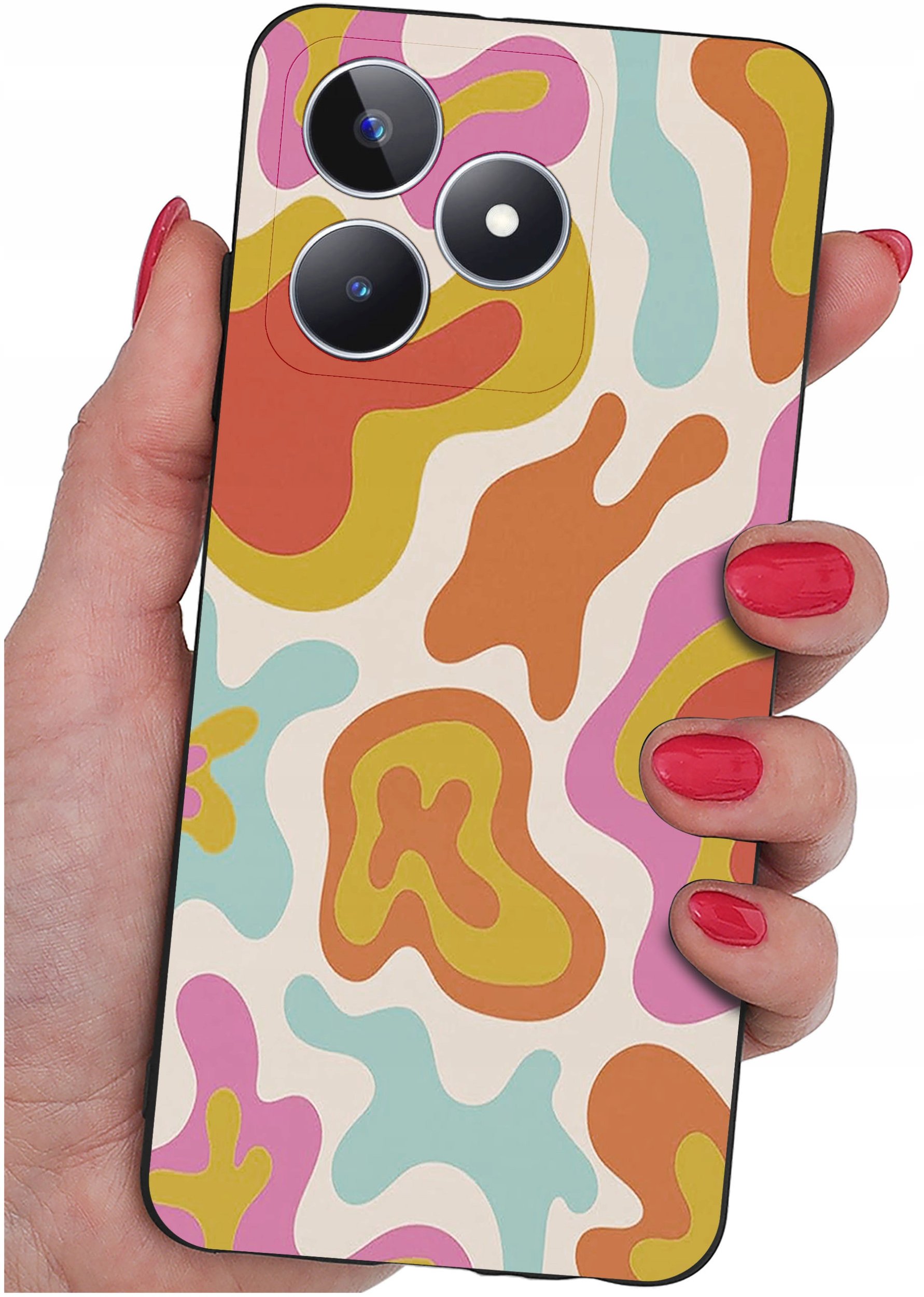 krainaGSM ETUI do Realme C51| C53 WZORY SILIKONOWE MATT CASE + SZKŁO 9H