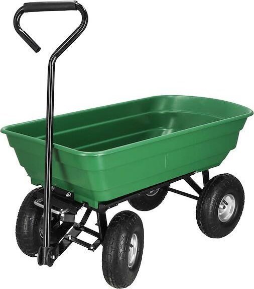 Springos Wózek ogrodowy transportowy metalowy 250kg z funkcją wywrotki zielony UNIWERSALNY