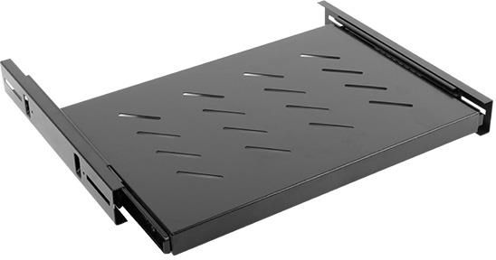 Lanberg Wysuwana półka do szafy 19" 600mm czarna (AK-1006-B)