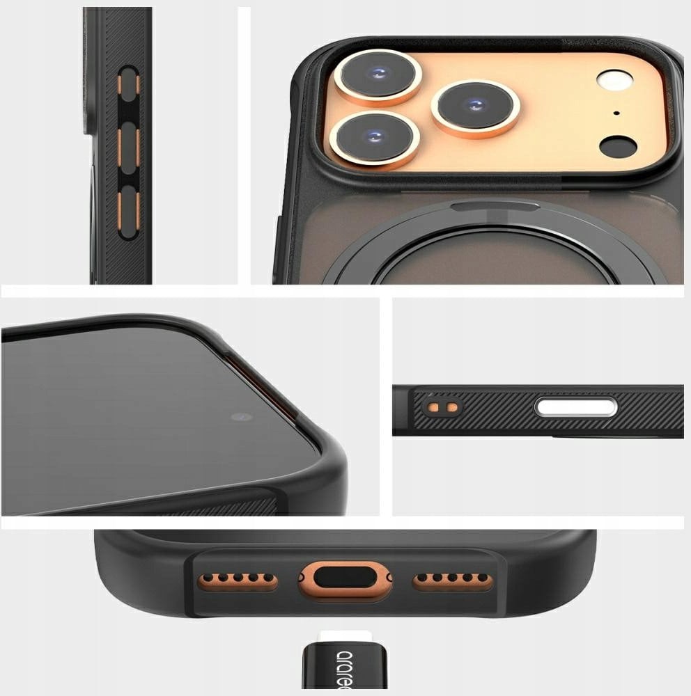 Araree Duple M Stand MagSafe Case for iPhone 17 Pro Black