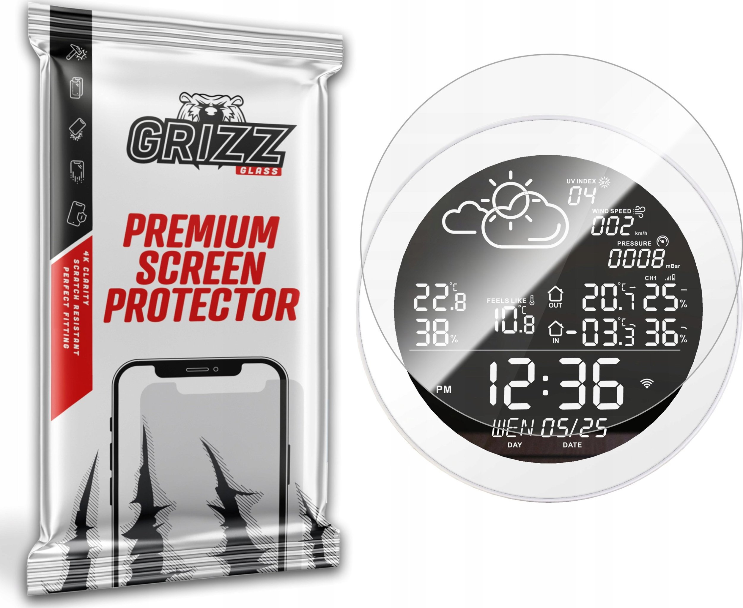 GrizzGlass Folia ceramiczna GrizzGlass CeramicFilm do stacji pogodowej SETTI+ SMS603