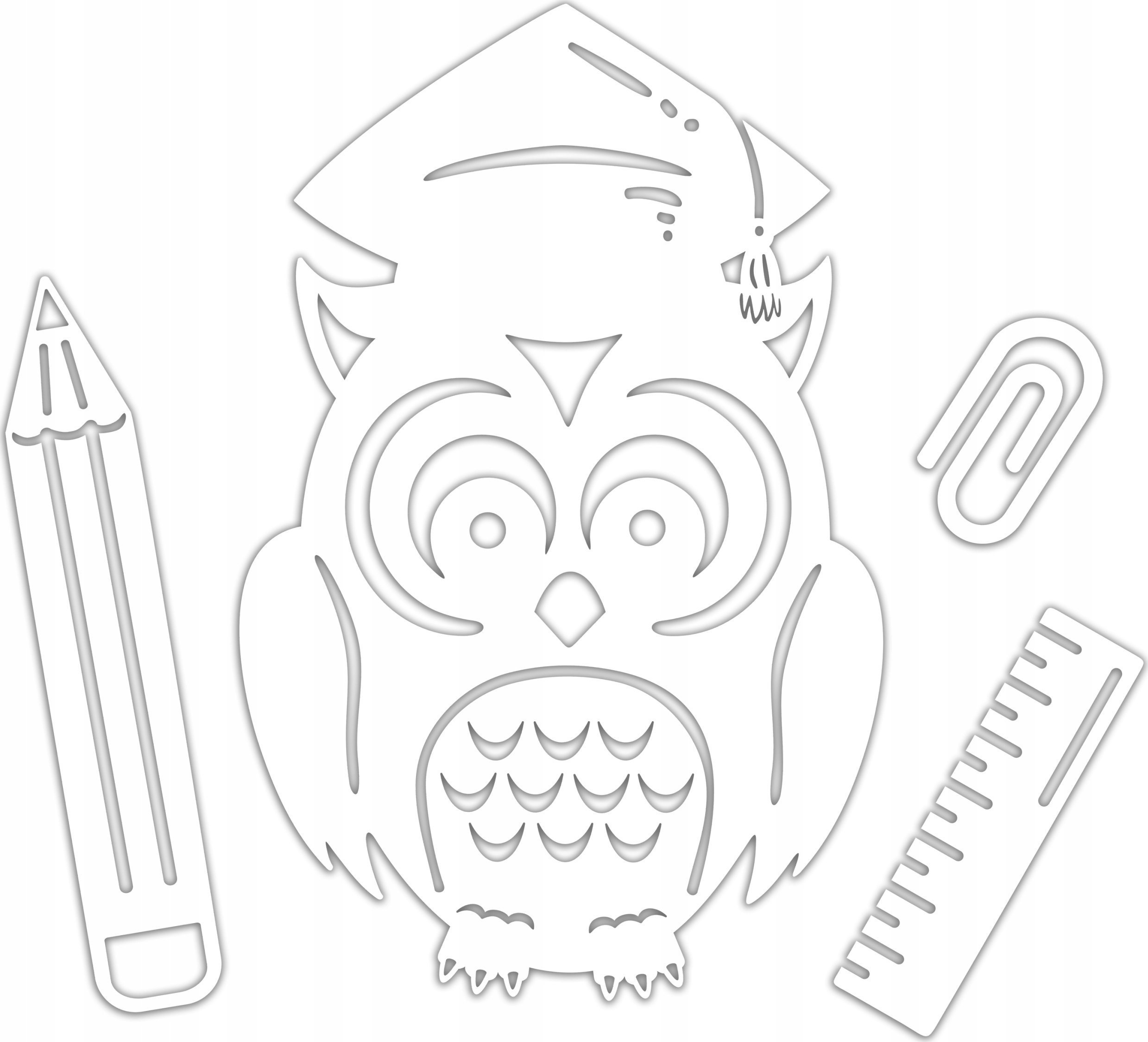 Teka Dekoracje szkolne - Sowa witraż duża 4el