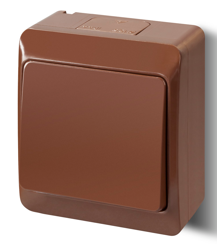 Elektro-Plast Łącznik natynkowy ŁNT Hermes 1-biegunowy schodowy brązowy (0331-06)