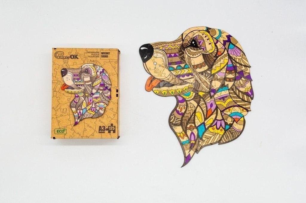 PuzzleOK Puzzle drewniane eko 125 Wierny Sirko A3