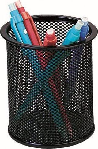 Q-Connect Pojemnik na długopisy Q-CONNECT Office Set, metalowy, czarny - 5705831008649