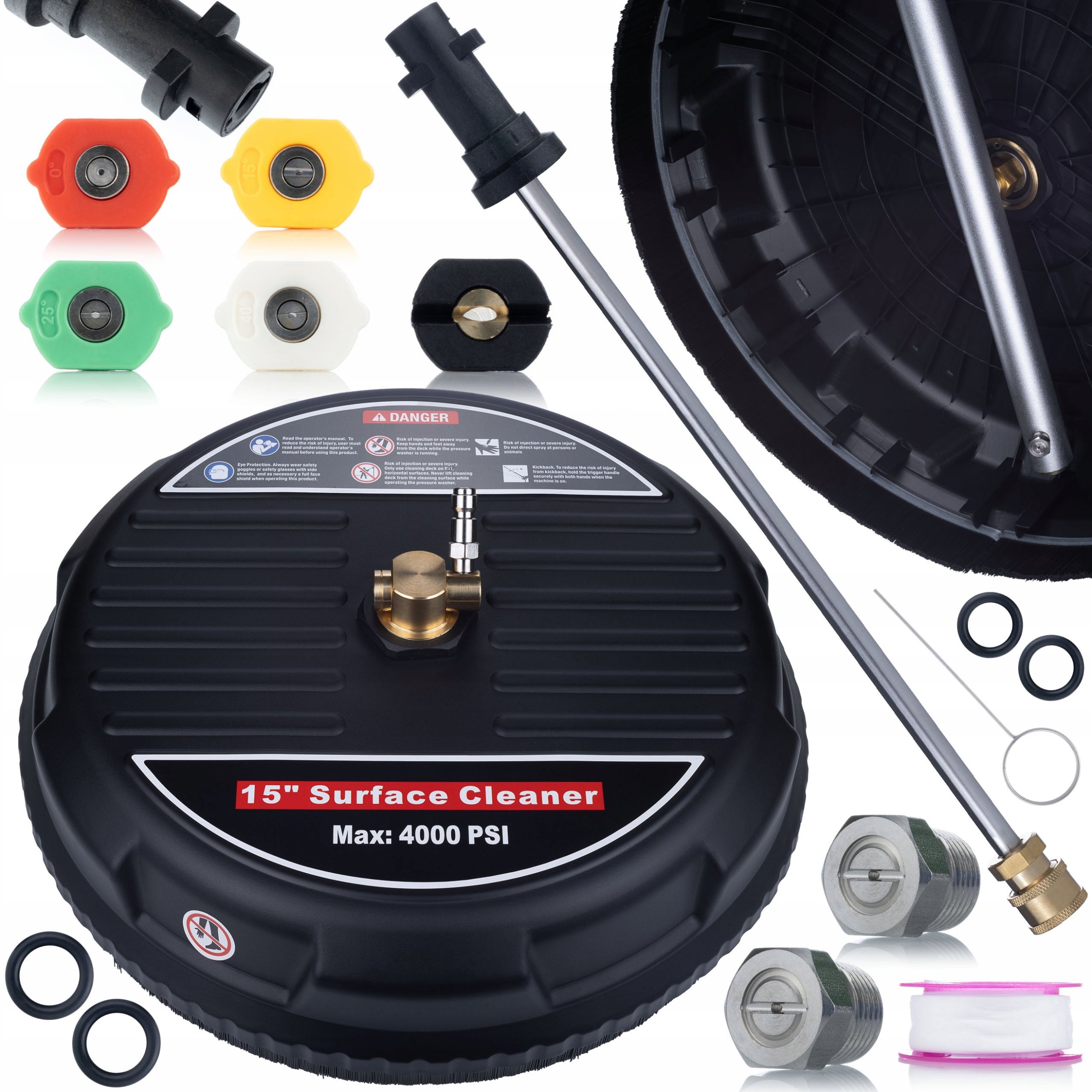 Rosfix T-Racer Combo Set - Zestaw do myjki ciśnieniowej Karcher | T-Racer do patio | Lanca 34 cm bayonet | 5 dysz 1/4" Quick Connect | K2-K7