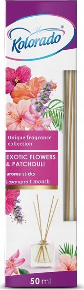 Kolorado Kolorado Aroma Sticks - Patyczki zapachowe + flakonik, 50 ml - Egzotyczne kwiaty i paczula