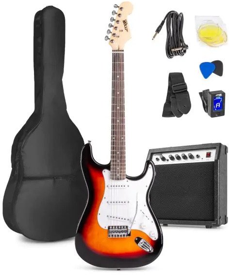 Zestaw: Gitara elektryczna Gigkit Max sunburst+ wzmacniacz+ akcesoria one size
