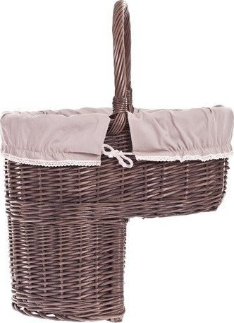 WickerPL Ciemny KOSZ NA SCHODY ORGANIZER Z OBSZYCIEM 40X30 H36/51 CM