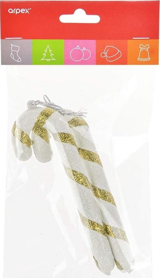 Brokatowe laski choinkowe złote 2szt