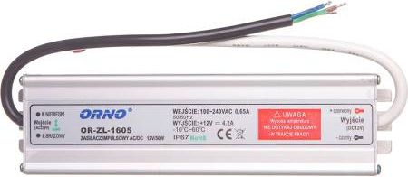 Orno Zasilacz do oświetlenia LED 90-265V AC/12V DC 50W IP67 (OR-ZL-1605)