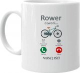 Koszulkowy Rower dzwoni - muszę iść - kubek z nadrukiem
