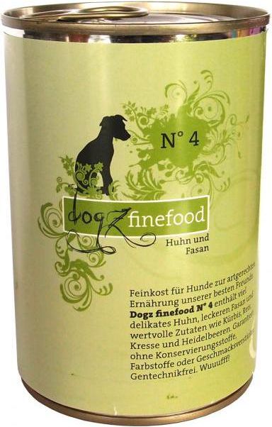 Dogz Finefood N.04 Kurczak i bażant puszka 400g