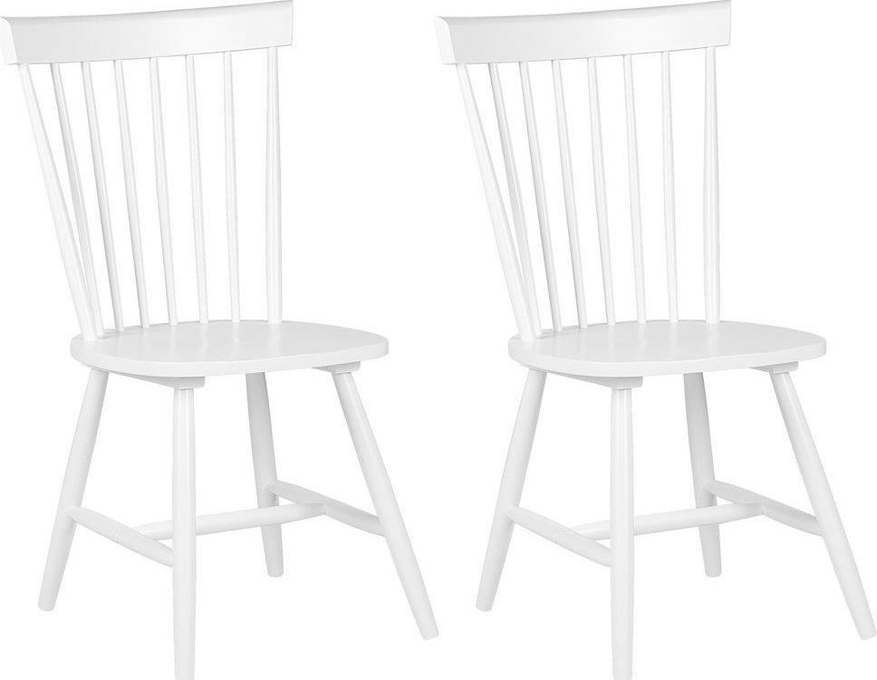 Beliani Zestaw 2 krzeseł do jadalni drewniany biały BURGES!