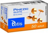 Tetis Pinezki zĹ‚ote stalowe 50szt.