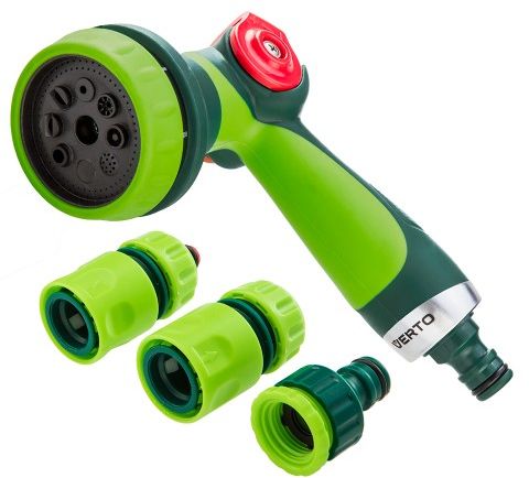 Verto Zestaw z pistoletem zraszającym złączkami przyłączem do kranu 1/2" (15G712)