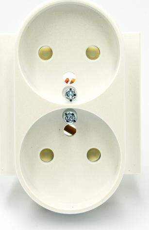 Efapel EFAPEL LOGUS90 ELEMENT CENTRALNY DO GNIAZDA PODWÓJNEGO Z UZIEMIENIEM LODOWY 90656 TGE