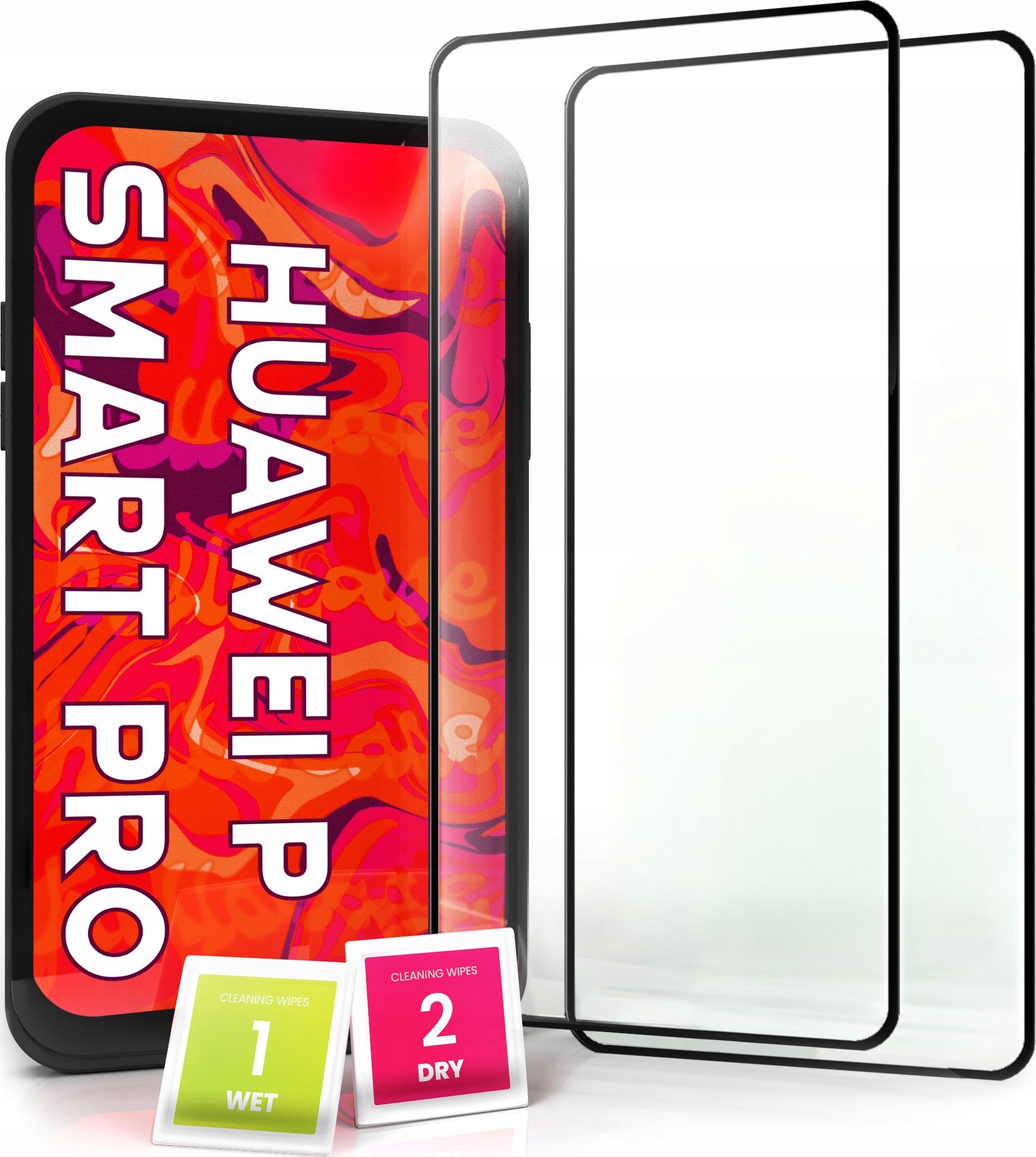 Hello Case 2-pak Szkło Hartowane do Huawei P Smart Pro Ochronne Pełne Na cały ekran 5D