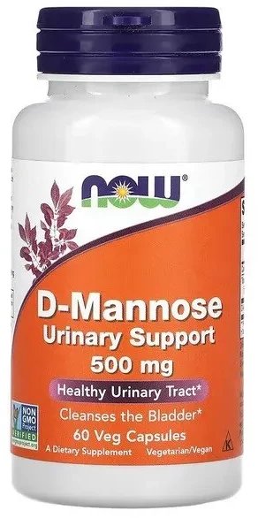 Now Foods - D-Mannose, 500mg, 60 vkaps