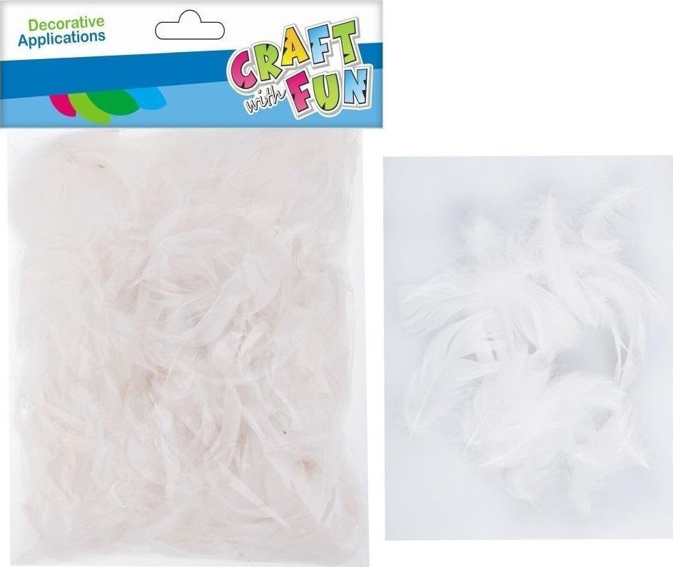 Craft with Fun CF OZDOBA DEK PIORKA 20-30CM 16G BIEL 12/288