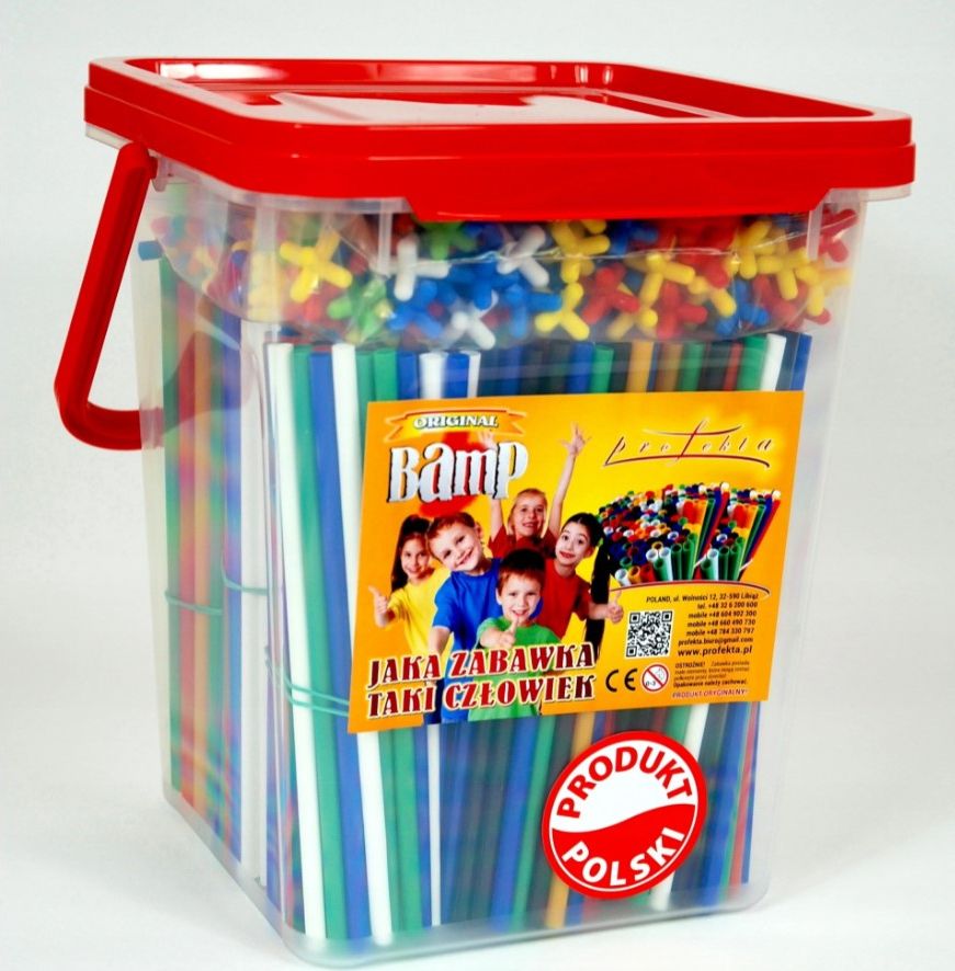 4M Klocki BAMP Konstrukcyjne Przestrzenne 1000 Elem. Słomki konstrukcyjne 1000 elementów Bamp