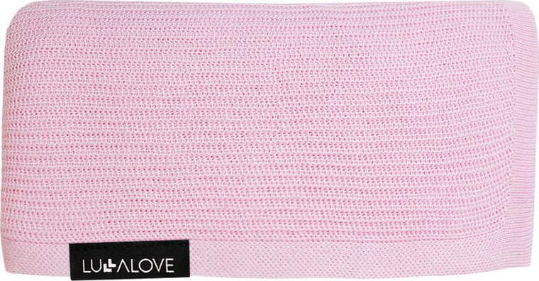 LullaLove Lekki, dzianinowi kocyk - mgiełka Pink Lullalove Róż 90x90