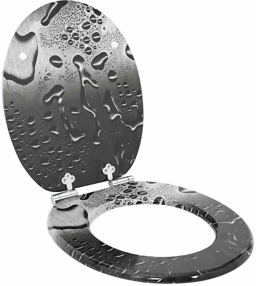 vidaXL Deska toaletowa Szary 44 x 38 cm Płyta MDF