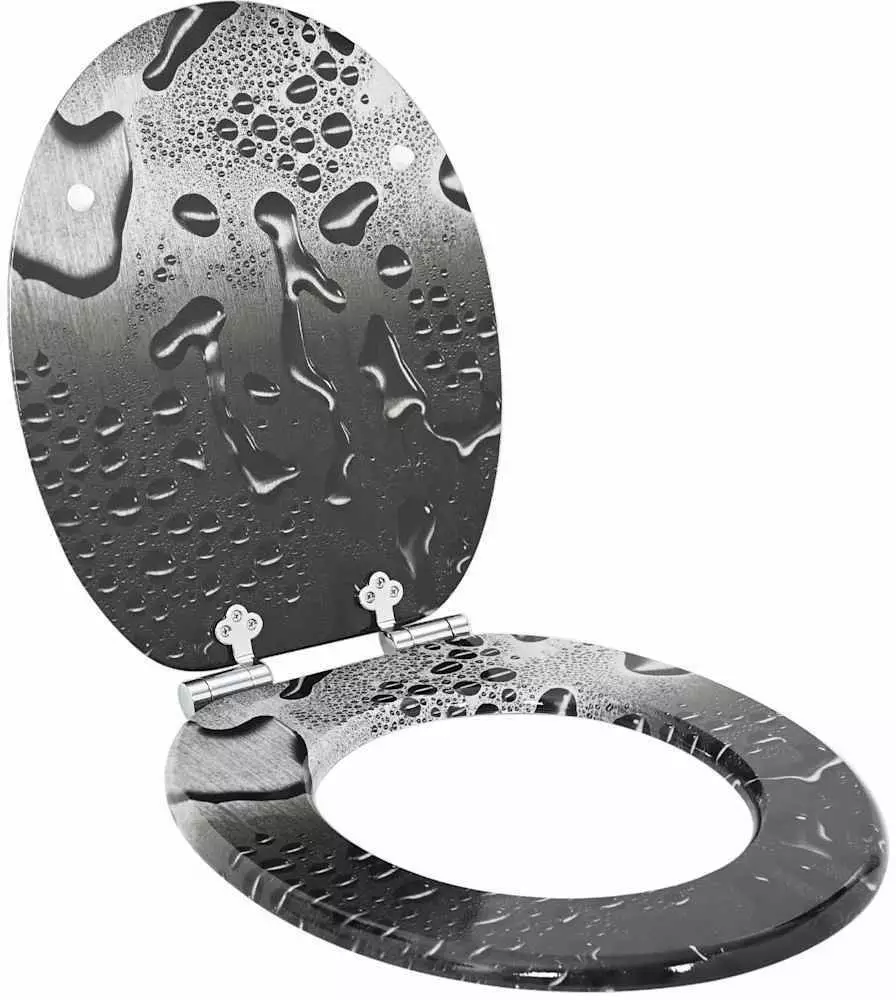 vidaXL Deska toaletowa Szary 44 x 38 cm Płyta MDF