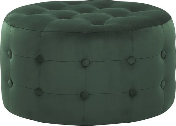 Beliani Puf welurowy ⌀ 55 cm ciemnozielony TAMPA!
