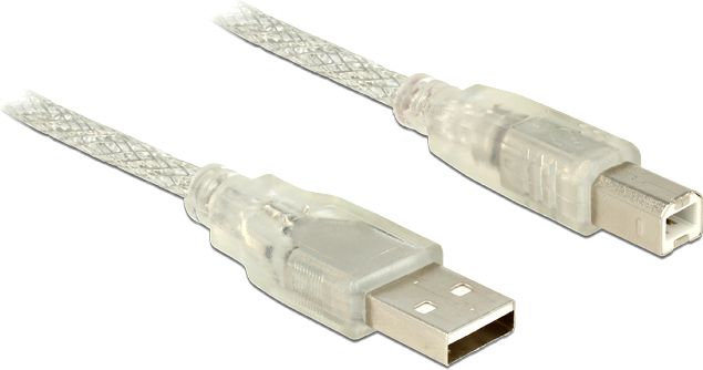 Kabel USB Delock USB-A - USB-B 3 m Przezroczysty (83895)