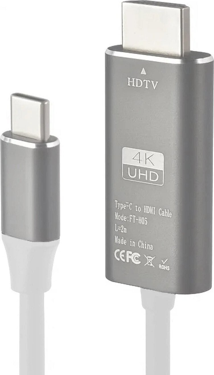 RoGer FT-H05 USB-C to HDMI UltraHD 4K@30Hz Cable 2m / white