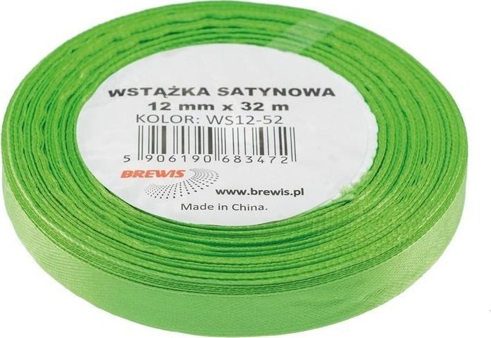 Wstążka satynowa zielona 12mmx32m