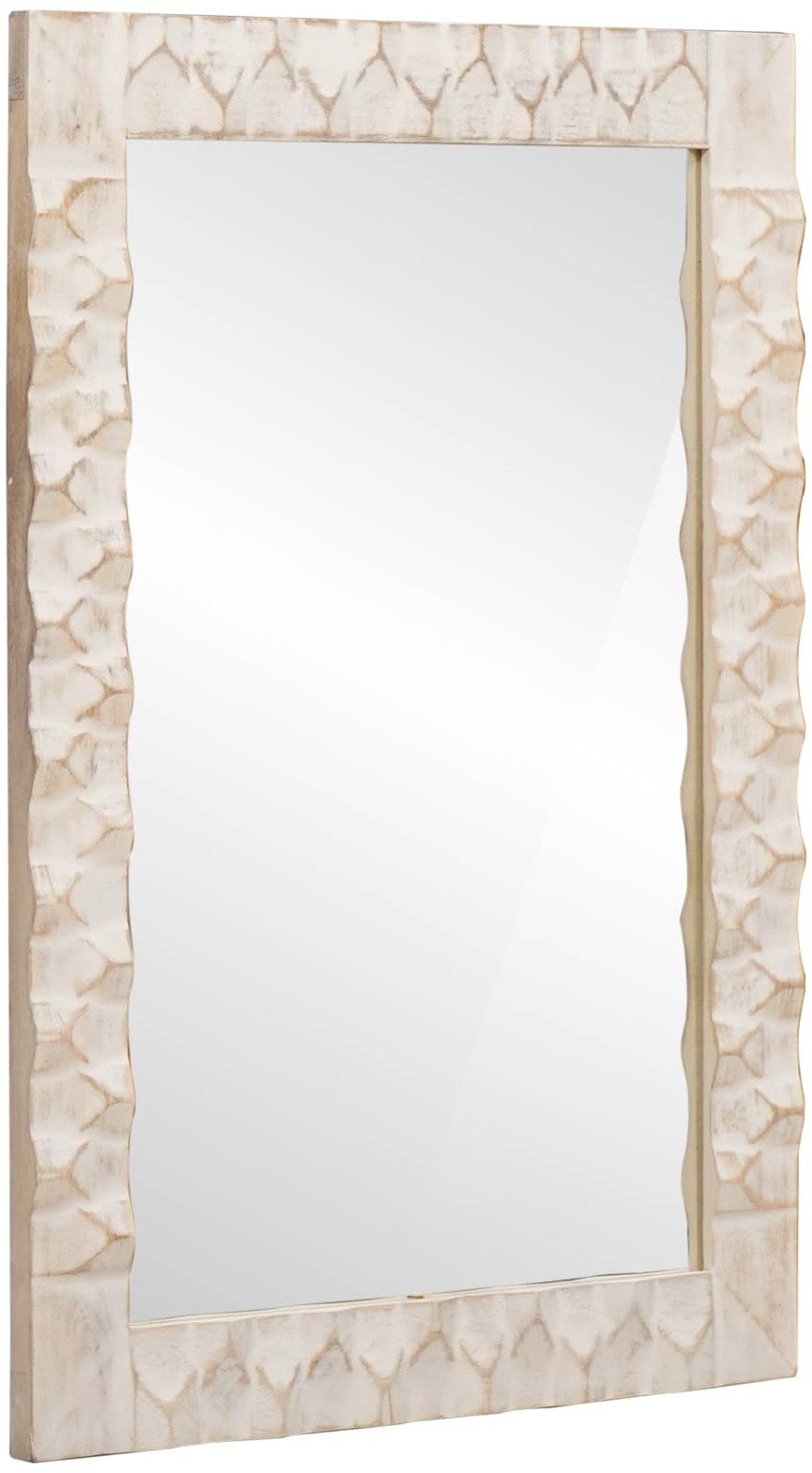 Lustro vidaXL Lustro gładkie wykończenie w kolorze białym prania