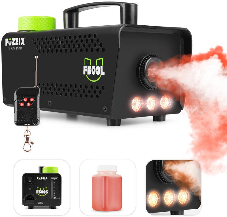Wytwornica dymu F503L z efektem LED RGB Fuzzix + płyn gratis one size