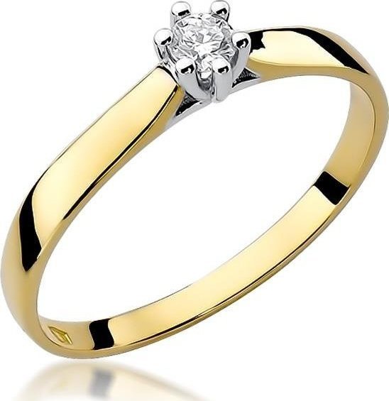 Best Diamonds złoty pierścionek z brylantem 0.10ct 16