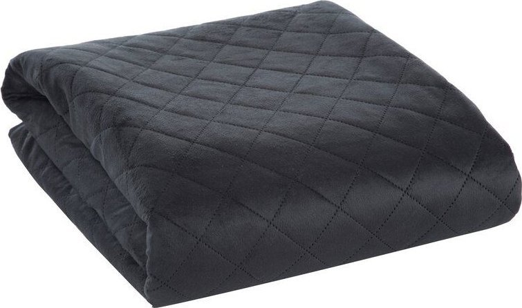 Design 91 Narzuta pikowana w kratkę LUIZ 70X160 czarna